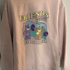 Friends Don't Let Friends Quarter Squat Pink Crewneck Sweatshirt
